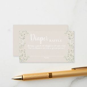 Up in the Clouds baby shower Diaper Raffle Card