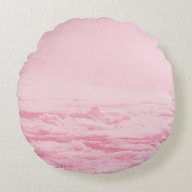 Up in the Dreamy Clouds 8 Round Cushion (Front)