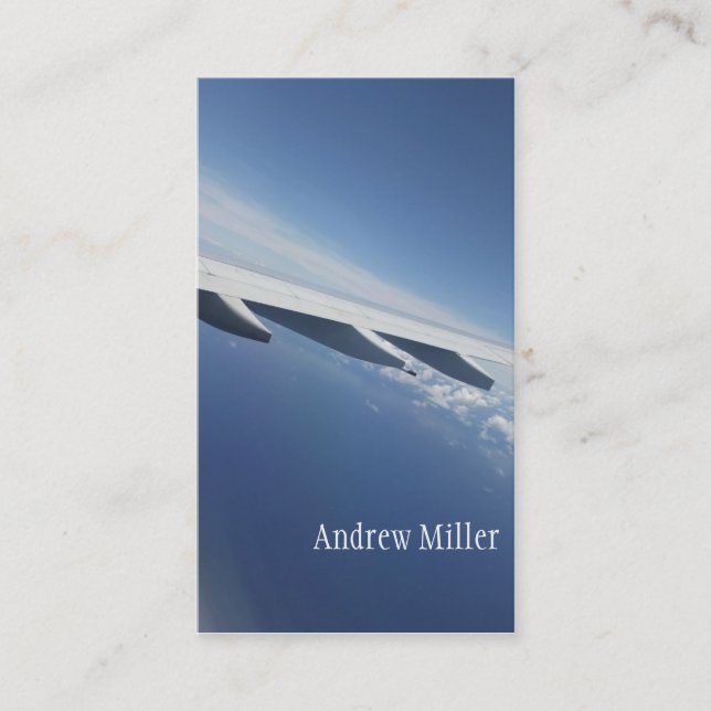 Up in the Sky/Window Seat Aeroplane Wing Business Card (Front)
