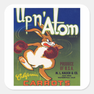 Up n' Atom California Carrots Square Sticker