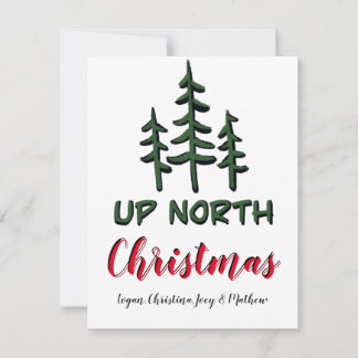 Up North Christmas, rustic evergreens Card