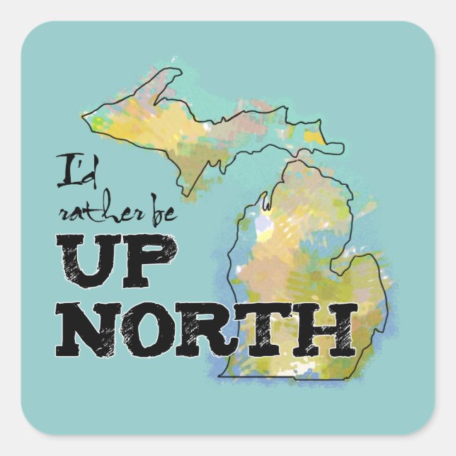 Up North Michigan Colourful Illustration Sticker (Front)