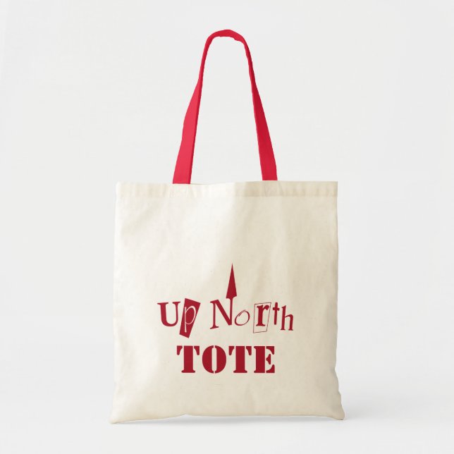 Up North Tote - Fun Red Type Bag (Front)