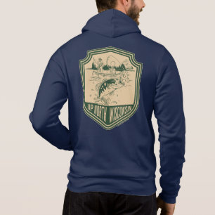 Up North Wisconsin Fishing Badge Hoodie