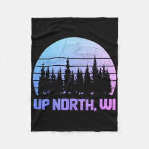 Up North Wisconsin Nature Hiking Camping Pride Vin Fleece Blanket
