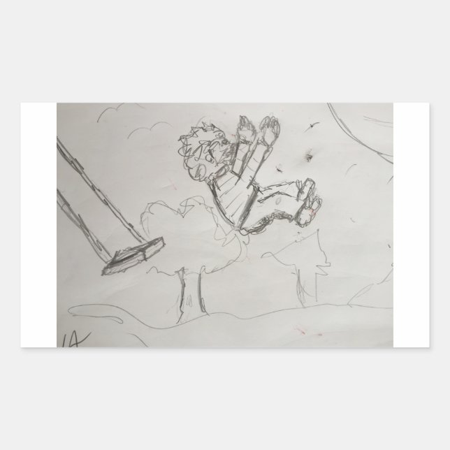 Up Rectangular Sticker (Front)