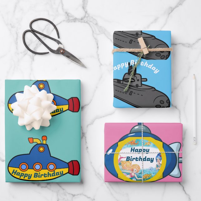 Up-Scope-Submarine Wrapping Paper Sheet (Front)