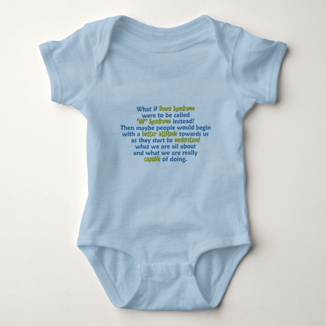 "UP" Syndrome Baby Bodysuit (Front)