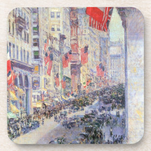 Up the Avenue from 34th Street, May 1917 by Hassam Coaster