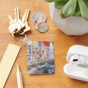 Up the Avenue from 34th Street, May 1917 by Hassam Key Ring