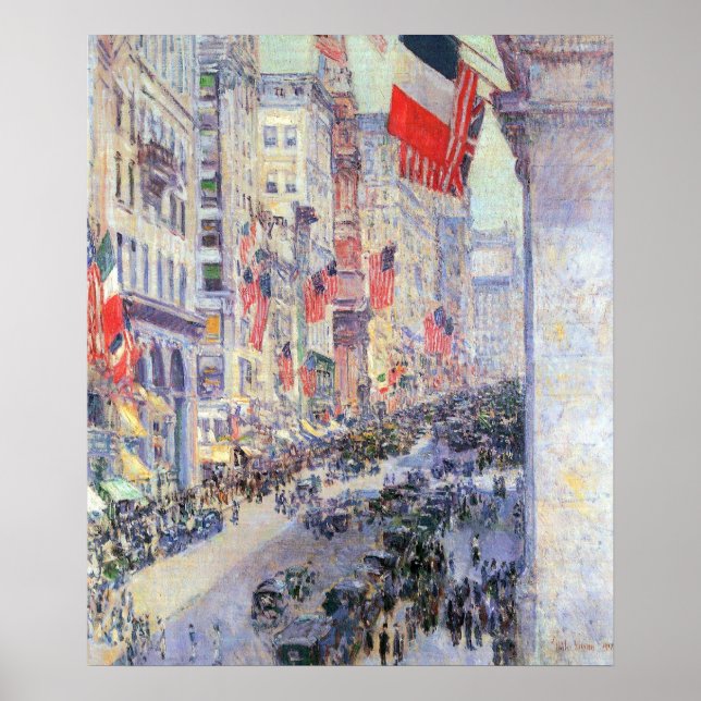 Up the Avenue from 34th Street, May 1917 by Hassam Poster (Front)