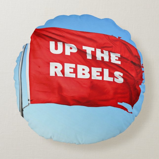Up the Rebels themed Round Pillow (Front)