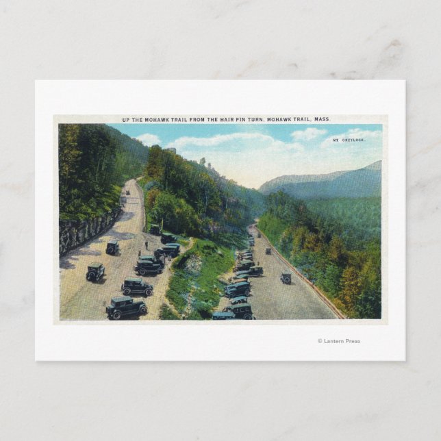 Up the Trail from the Hair Pin Turn, Parked Postcard (Front)