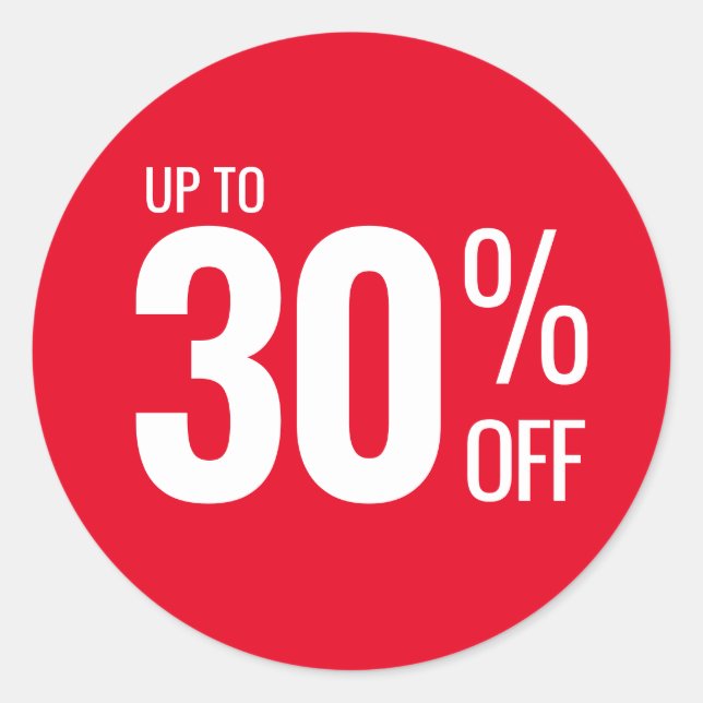 Up to 30% OFF (Thirty) Sale Small Business Retail Classic Round Sticker (Front)