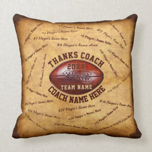 Up to 46 Player's Names Great Football Coach Gifts Cushion