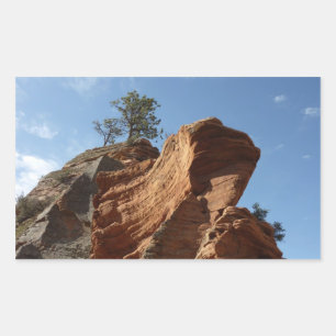 Up to Angels Landing in Zion National Park Rectangular Sticker