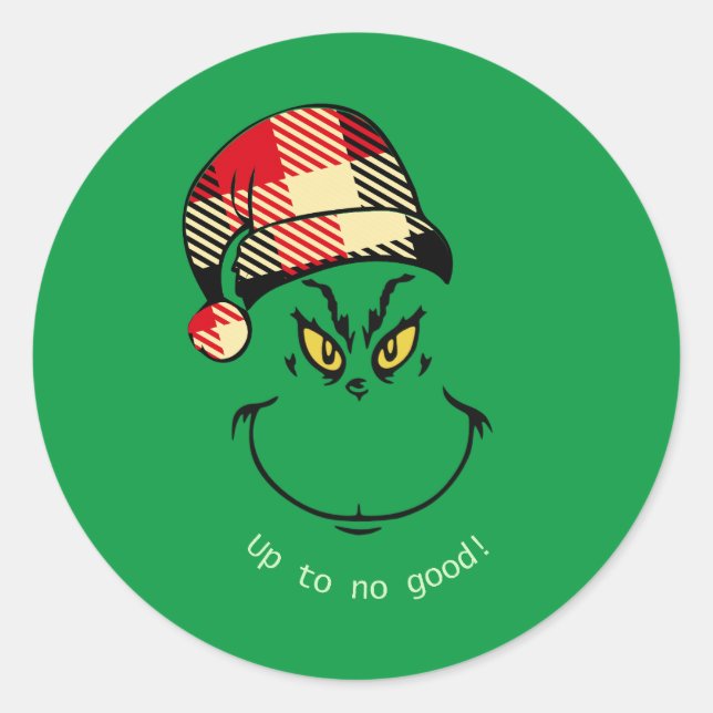 Up to No Good - Green Christmas Character Classic Round Sticker (Front)