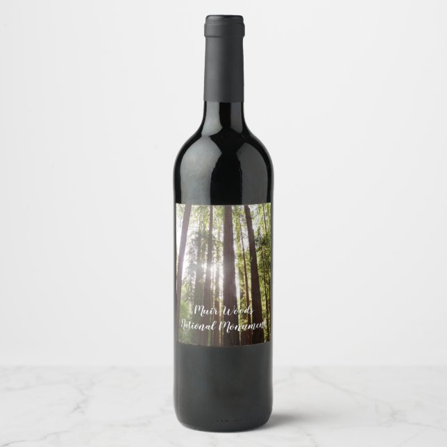 Up to Redwoods in the Morning Wine Label (Front)