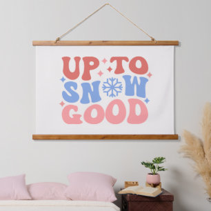 Up to Snow Good - Fun Winter Design Hanging Tapestry