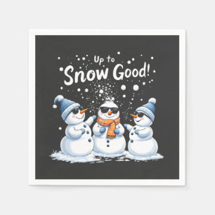 Up to Snow Good Funny Snowman Christmas  Napkin