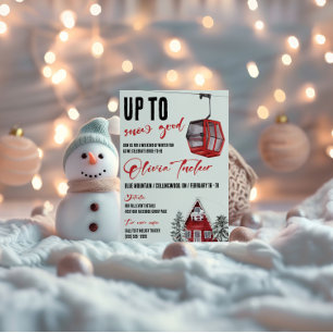 Up to SNOW Good! Ski, Winter Fun, Bachelorette Invitation