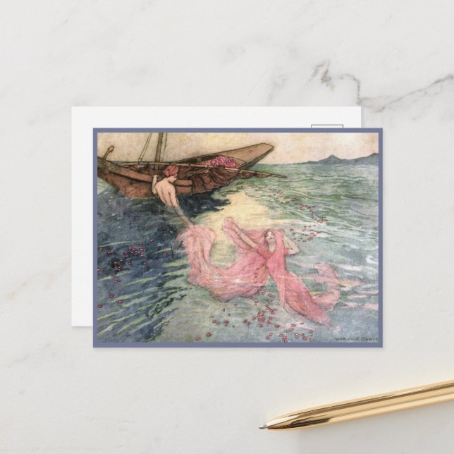 Up to the Surface by Warwick Goble      Postcard (Front/Back In Situ)