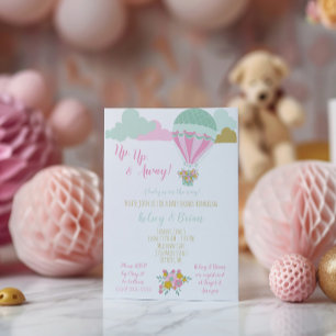 Up, Up, and Away! A baby is on the way! Invitation