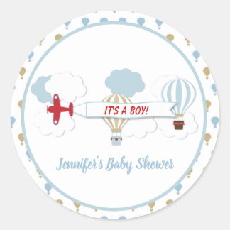 Up Up and Away/ Aeroplane Baby Shower Stickers