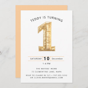  Up,Up,and Away! Balloon-Themed 1nd Birthday Party Invitation