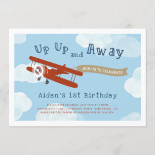 Up Up and Away Birthday Invitation