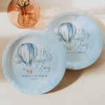 Up Up and Away! Blue Hot Air Balloon Baby Shower<br><div class="desc">This is an Up Up and Away! Blue Hot Air Balloon Baby Shower Paper Plates!</div>