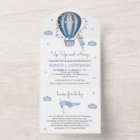 Up Up and Away Blue Hot Air Balloon Baby Shower