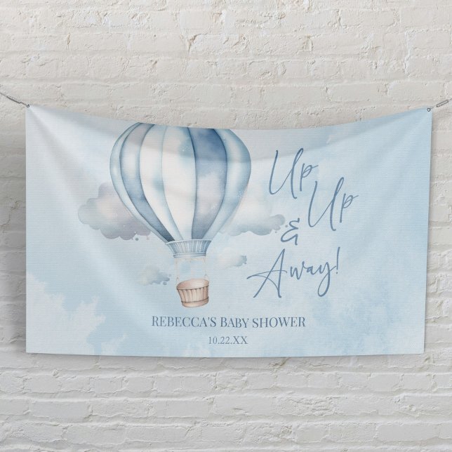 Up Up and Away! Blue Hot Air Balloon Baby Shower Banner (Creator Uploaded)