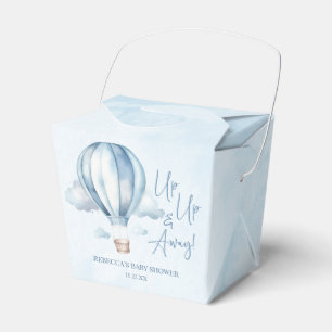 Up Up and Away! Blue Hot Air Balloon Baby Shower Favour Box