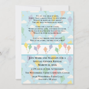 Up, Up and Away Gender Reveal Invitation