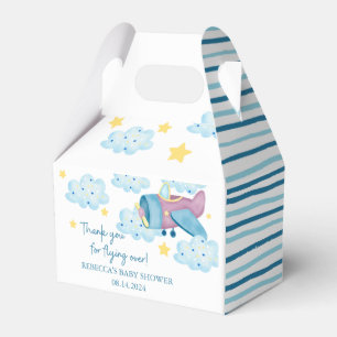 Up Up and Away Purple Blue Aeroplane Favour Box