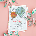 Up Up and Away Vintage Hot Air Balloon Baby Shower Invitation<br><div class="desc">Celebrate the new mother-to-be with this whimsical and gender neutral baby shower invitation featuring two vintage hot air balloons against a soft blue sky. Don't forget to personalise all the text with your party details! More matching items can be found in the collection bellow.</div>