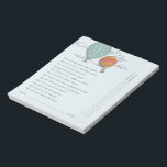 Up Up and Away Vintage Hot Air Balloon Parent Quiz Notepad<br><div class="desc">A fun game for the Up Up and Away vintage hot air balloon themed baby shower, this notepad features easy to tear off sheets with a list of questions to ask the parents-to-be ahead of time (so you know the right answer) and then quiz your party guests to see who...</div>