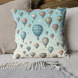 Up, Up, and Away! Whimsical Hot Air Balloons Cushion