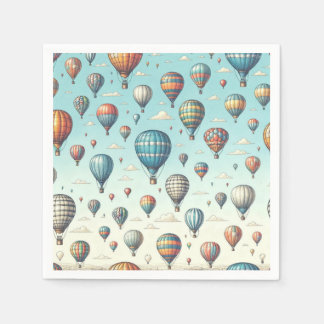 Up, Up, and Away! Whimsical Hot Air Balloons Napkin
