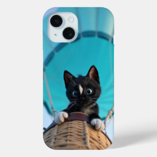Up, Up, and Away with Felini the Cat iPhone 15 Case