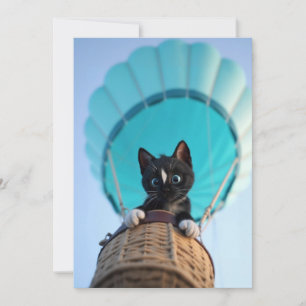 Up, Up, and Away with Felini the Cat Holiday Card
