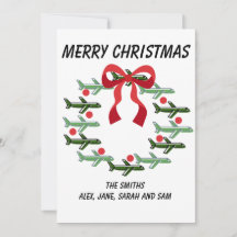 Up Up and Away Wreath Christmas Card 