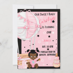 Up Up & Away Birthday Invitation Card