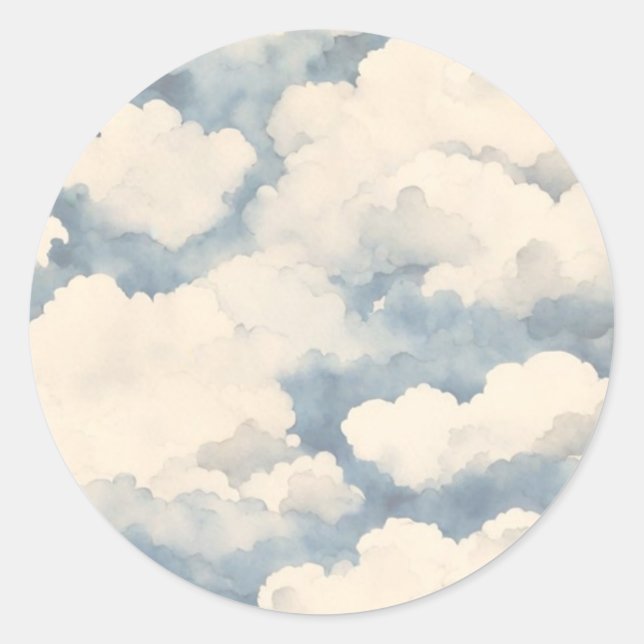 Up, Up & Away Birthday Party Classic Round Sticker (Front)