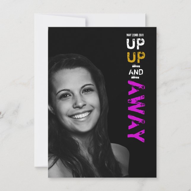 Up Up & Away Graduation Invitation (Front)