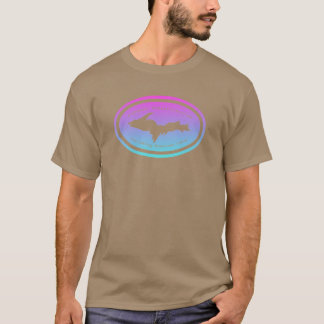 UP Upper Peninsula NO SALTY BEACHES HERE Ombre Gra T-Shirt
