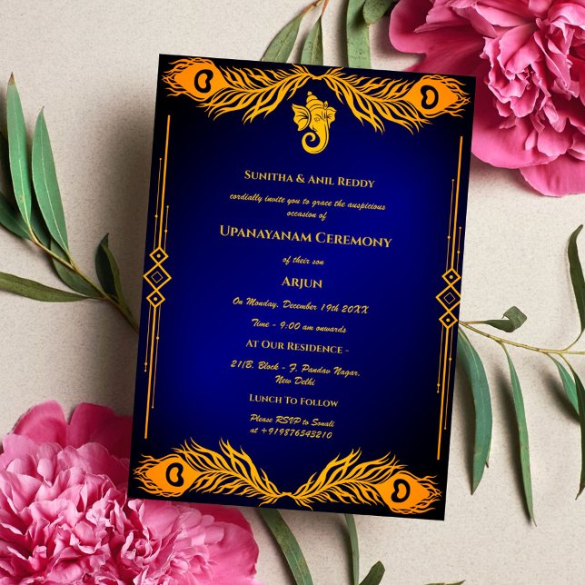 Upanayanam aka Hindu Holy Thread Janeu Ceremony Invitation (Creator Uploaded)