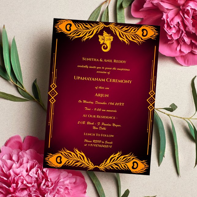 Upanayanam aka Hindu Holy Thread Janeu Ceremony Invitation (Creator Uploaded)