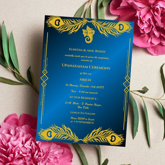 Upanayanam aka Hindu Holy Thread Janeu Ceremony Invitation (Creator Uploaded)